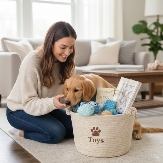 Dog Welcome Gift Kit – 10-Piece New Puppy Gift Basket for Welcoming Home a Dog