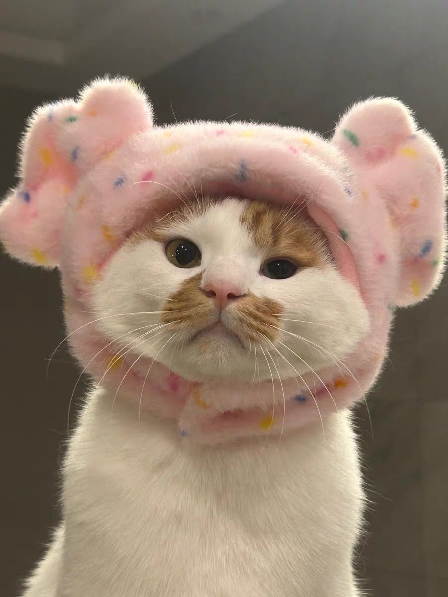 Pink Candy Cat Hat - Sweet Costume for Your Feline Friend