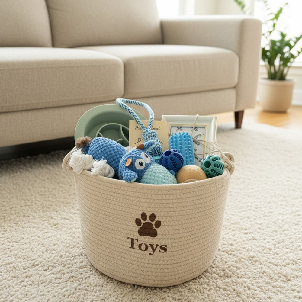 Dog Welcome Gift Kit – 10-Piece New Puppy Gift Basket for Welcoming Home a Dog